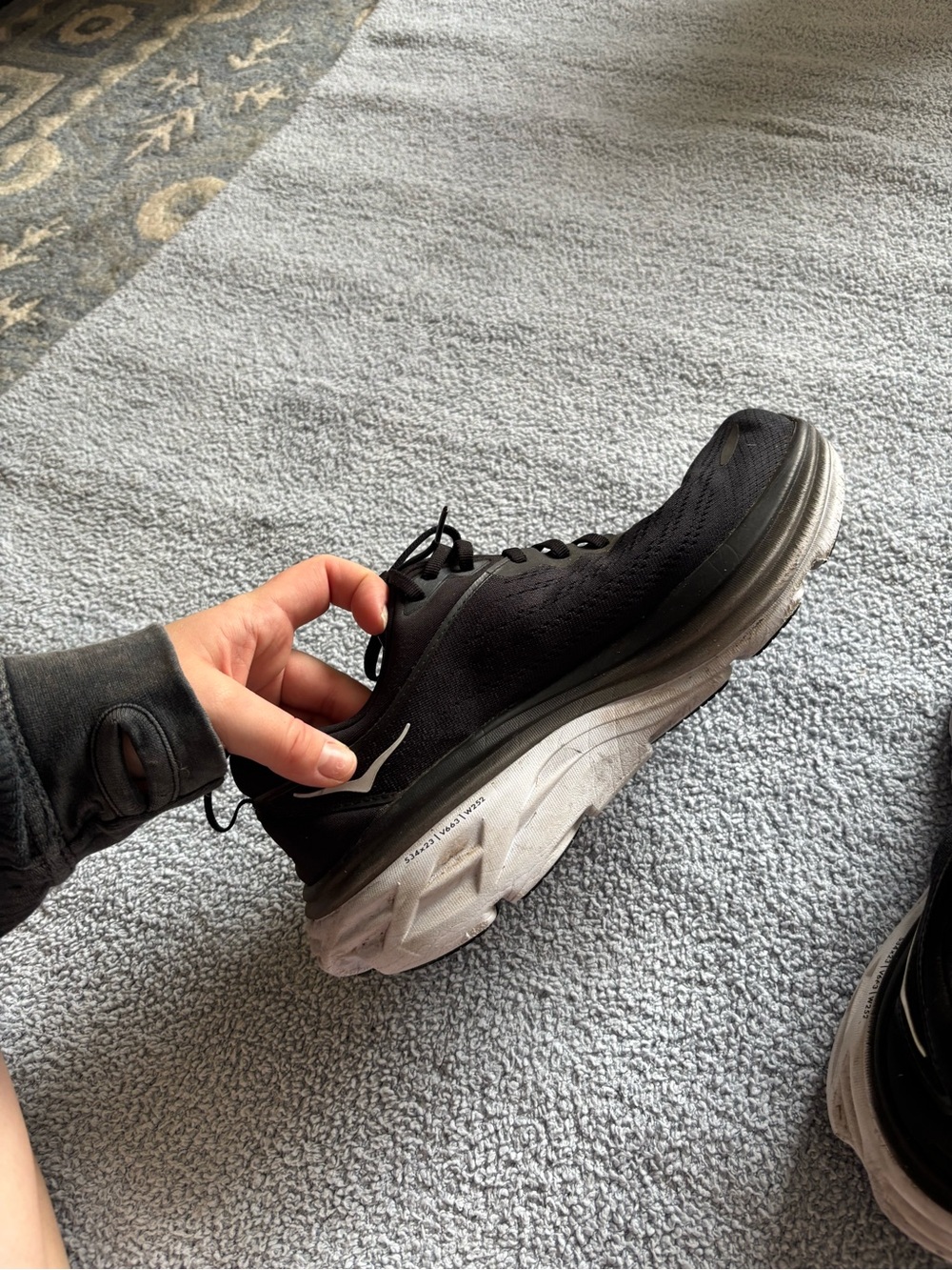 Hoka Women’s Bondi 8 Black Running Shoes - Picture 7 of 15